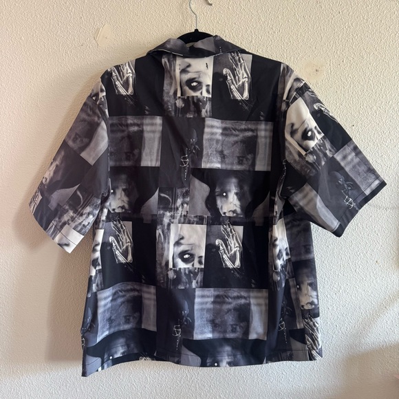 Scissor Hands Men’s Button Up Graphic Black & White Shirt | Size Large - Picture 2 of 9